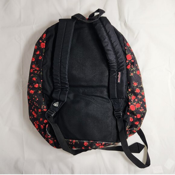Jansport Floral Black Backpack with Red Roses | Stylish & Durable - Picture 2 of 8